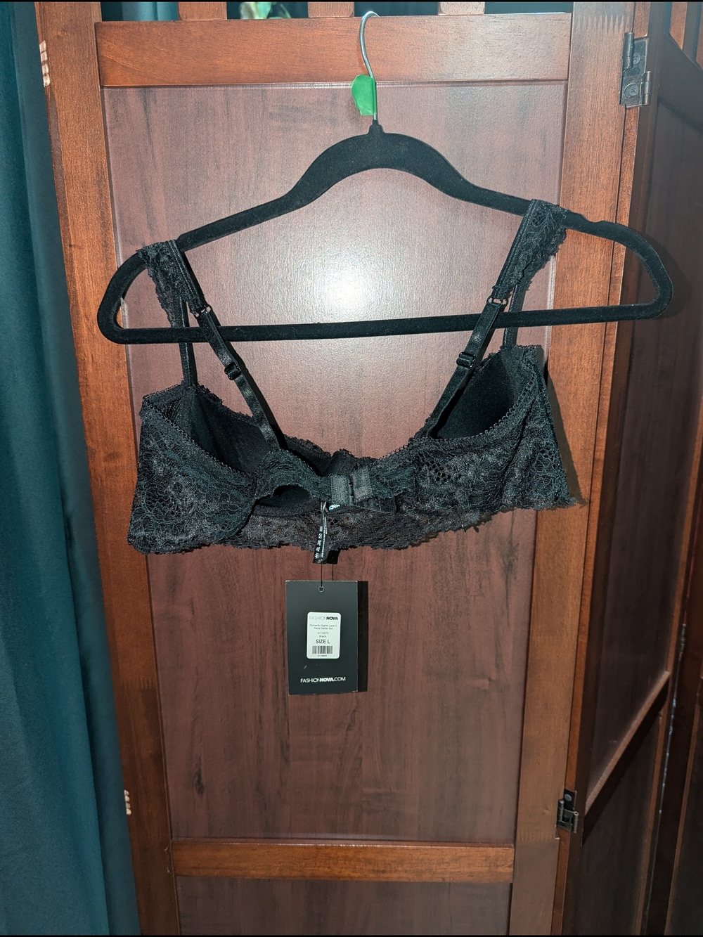 Fashion Nova Black Lace Bralette with Back Hook Detail